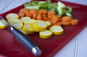 chopped veggies