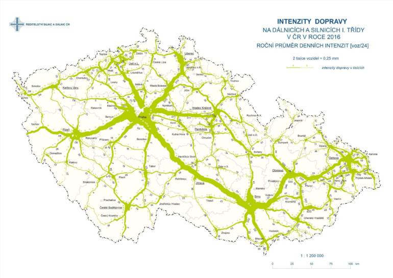 Intentiza dopravy v ČR