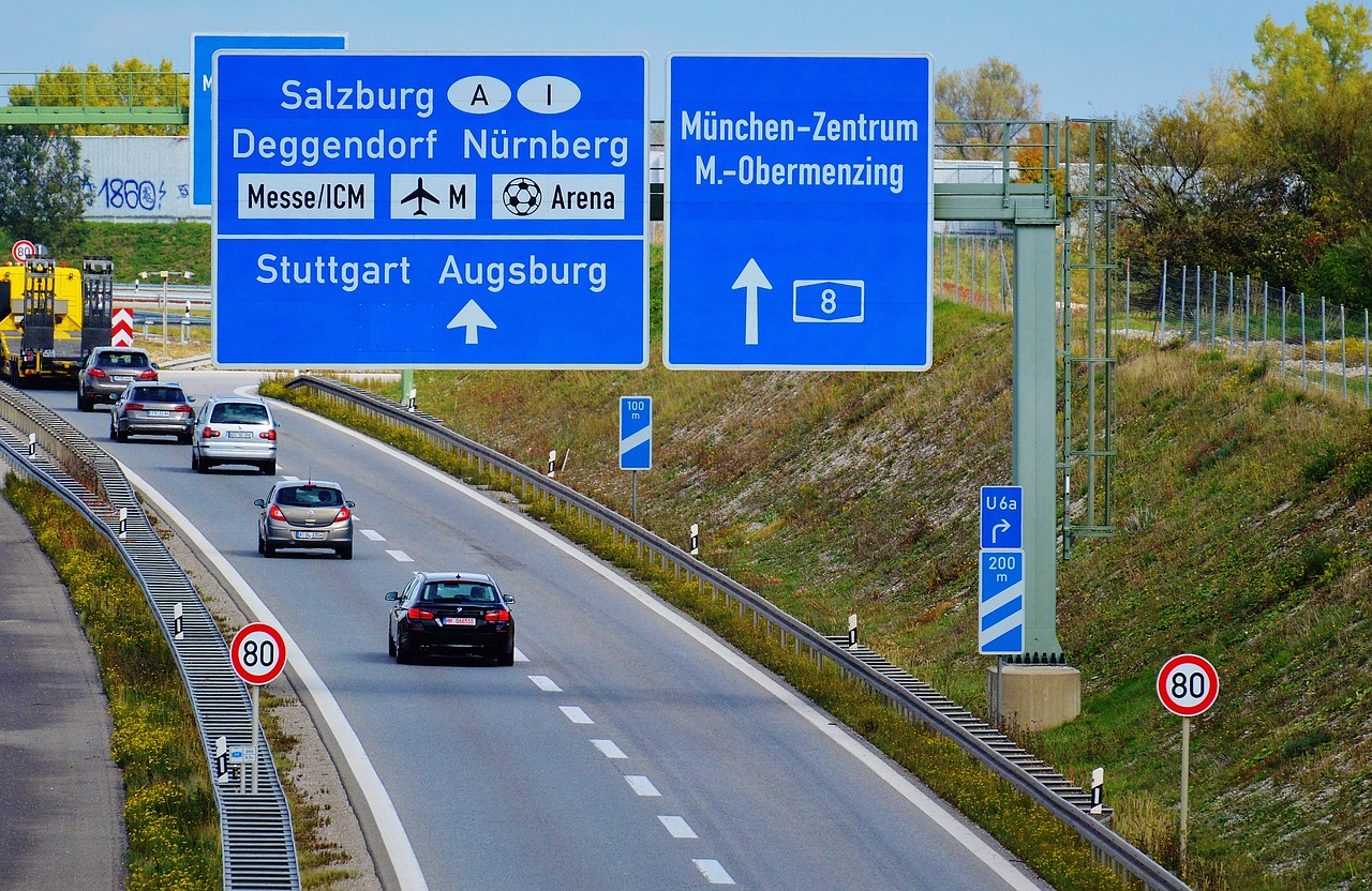 Sjezd z dálnice v Německu