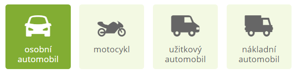 Kalkulačka havarijního pojištění - výběr typu vozidla