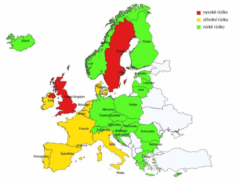 Epidemiologická situace v evropských zemích