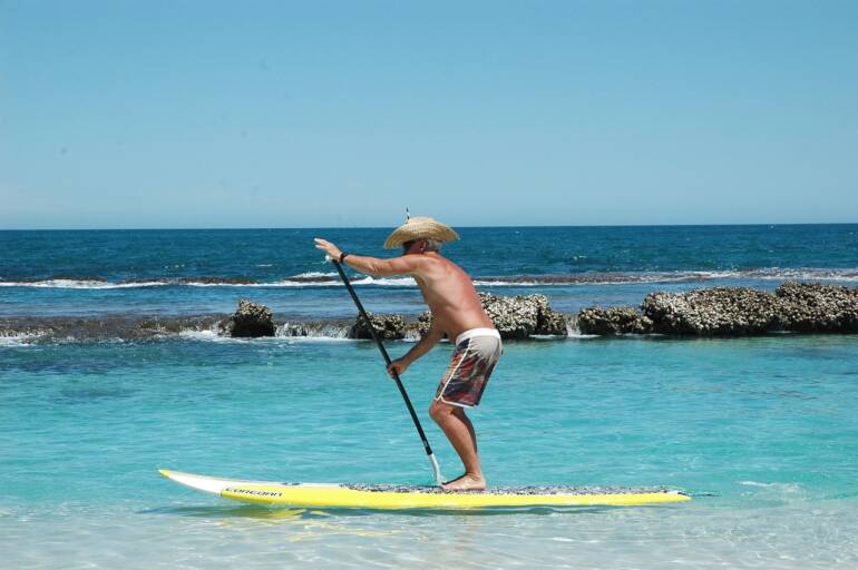 paddleboarding