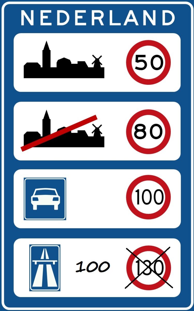 Omezení rychlosti na 100 km/h platí v Nizozemsku od 6:00 do 19:00 každý den