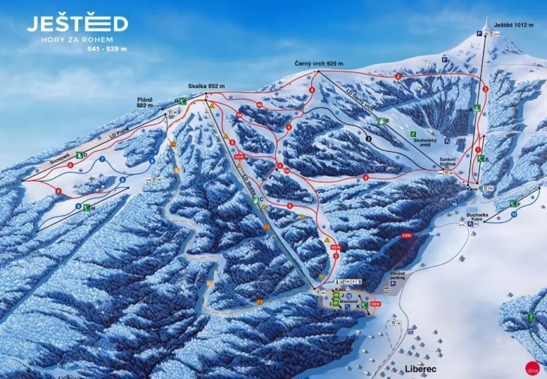 Ski Ještěd nabízí kvalitní sjezdovky všech obtížností.