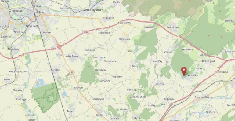 Lom Výkleky - Mapa od přispěvatelů OpenStreetMap.org