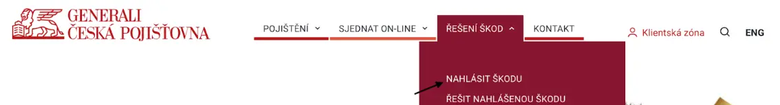 Hlášení pojistné události Generali
