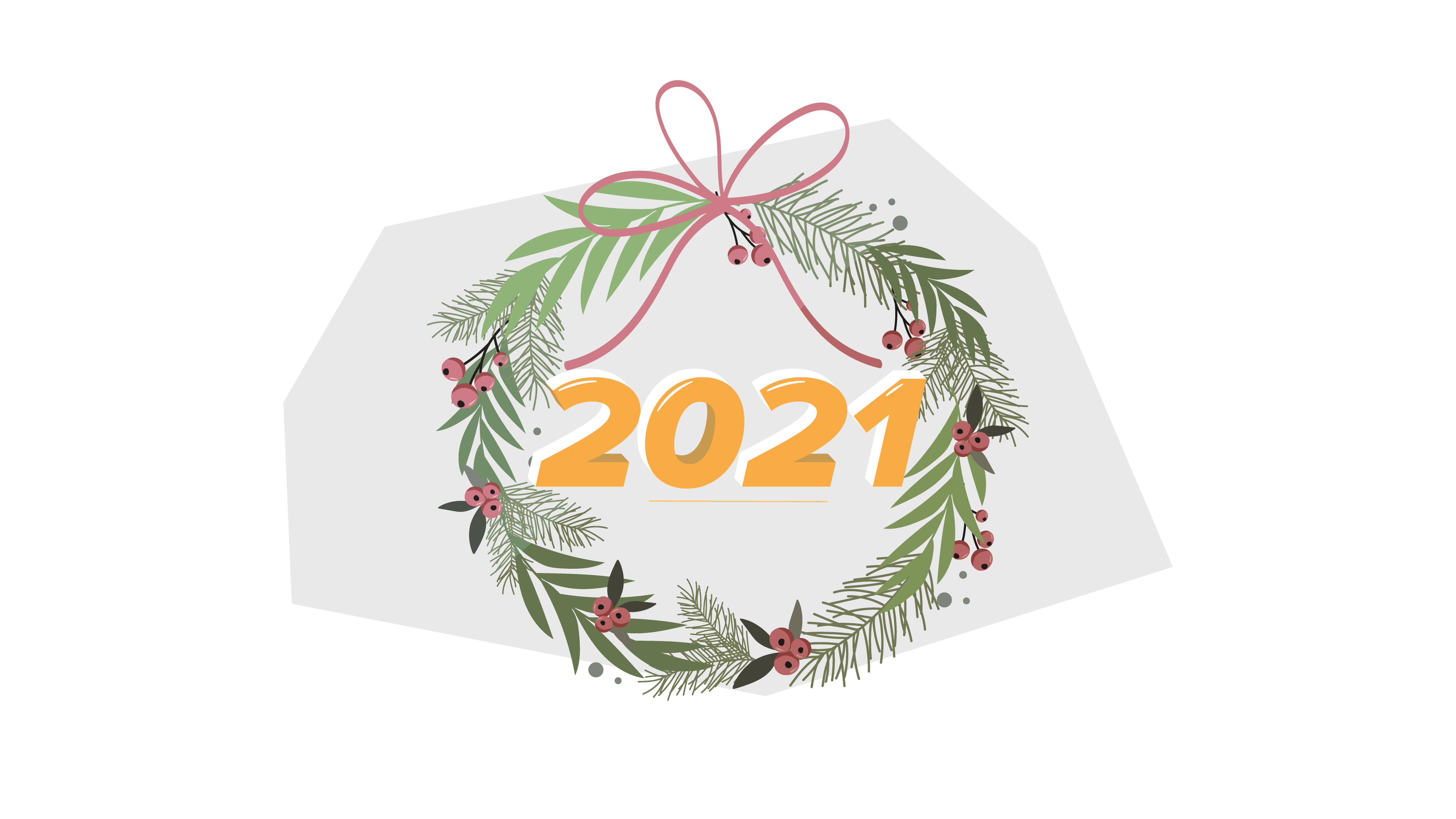 the numbers "2021" surrounded by a wreath