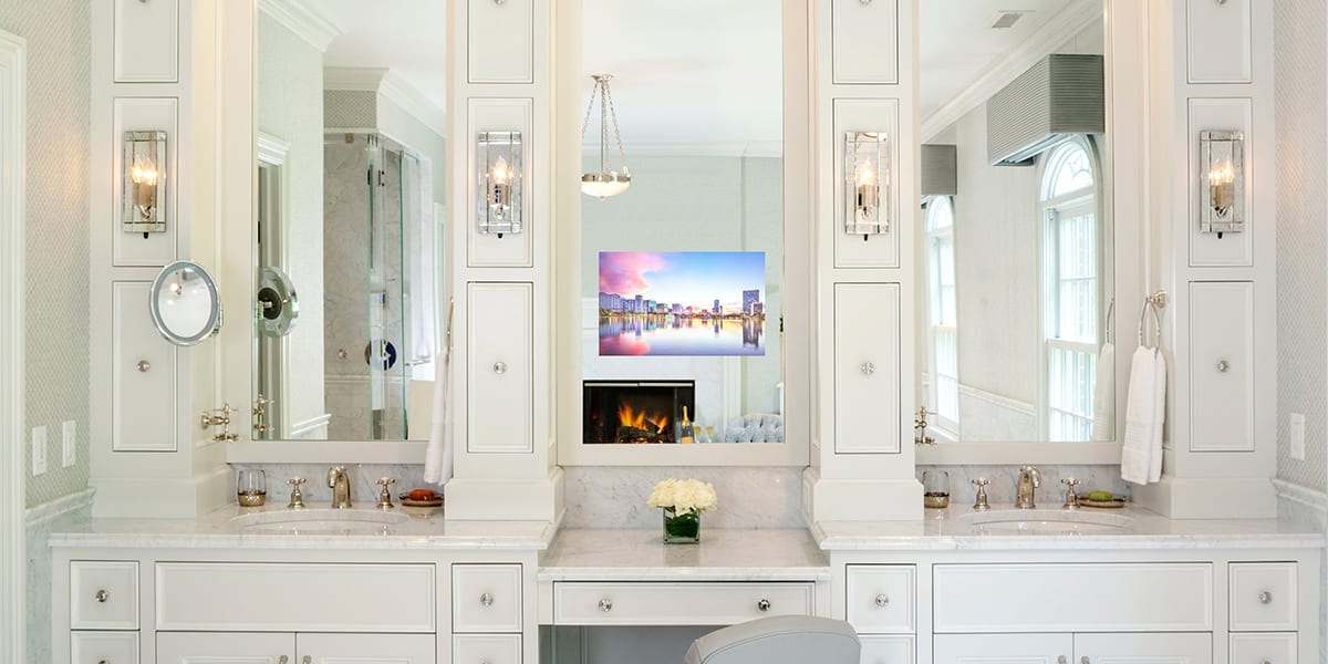 led bathroom mirror with tv