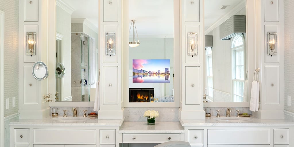 Séura Vanity Tv Mirrors, Mirrored Vanity Sink Cabinet