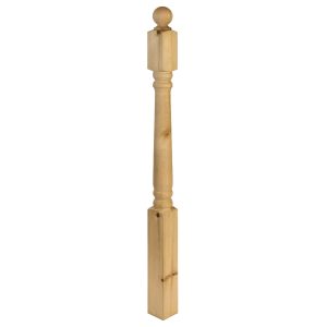 Treated Softwood Colonial Turned Decking Newel Post With Cap