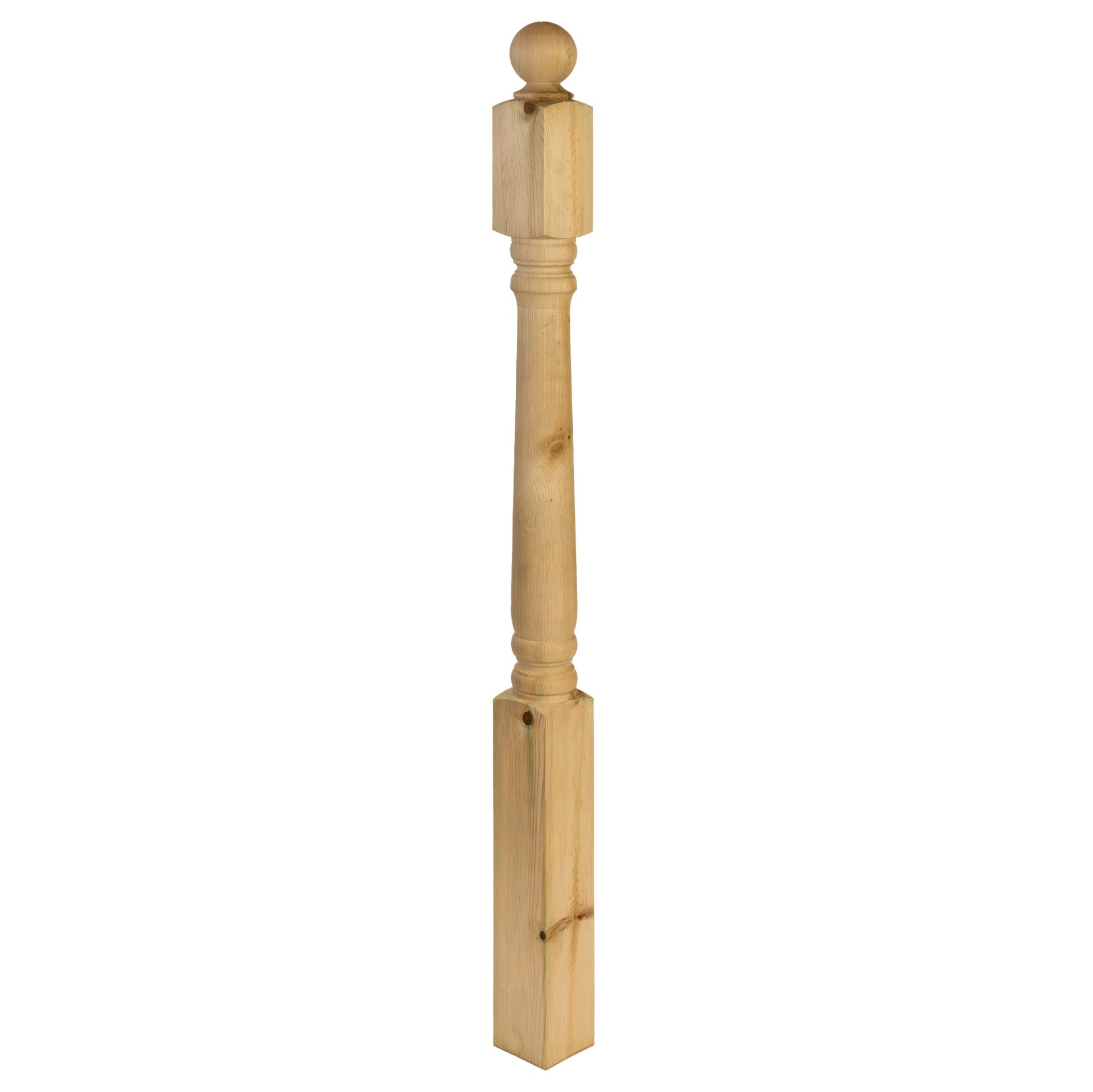 Treated Softwood Colonial Turned Decking Newel Post With Cap
