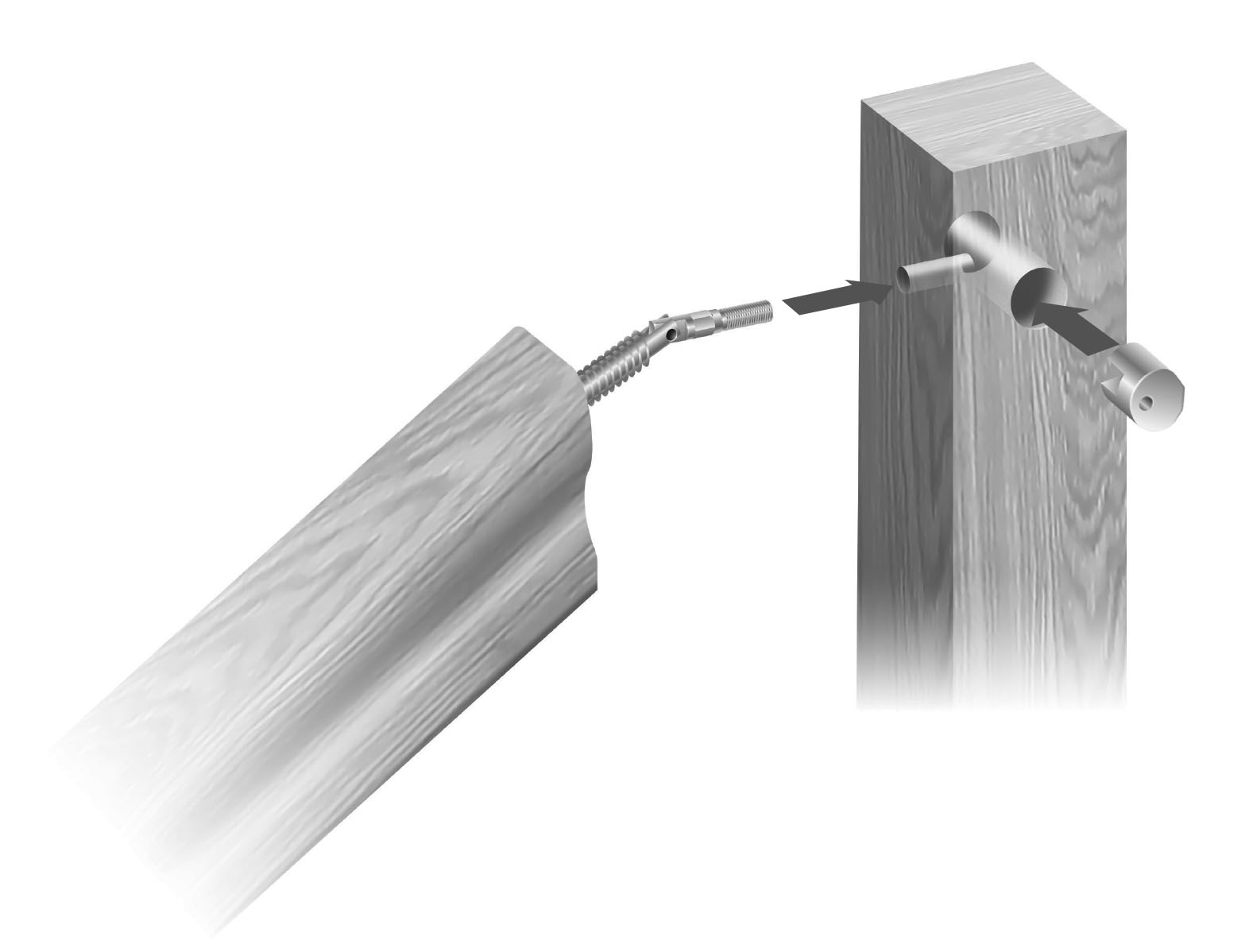 Universal Zip Bolt Handrail to Newel Post Fixing Kit