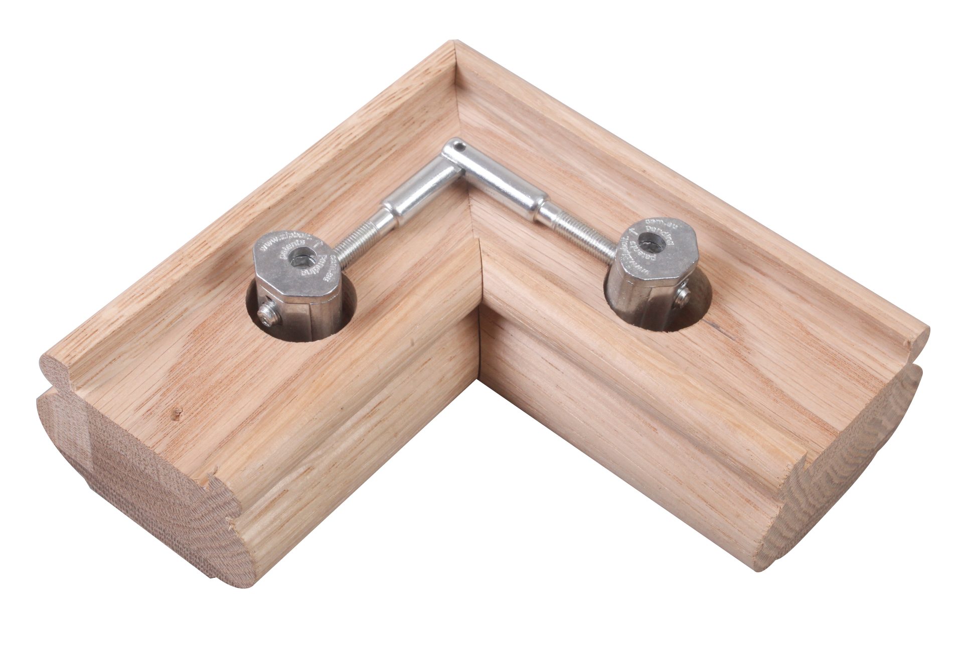 Zipbolt Full Mitre Handrail Fixing for 90 degree turn