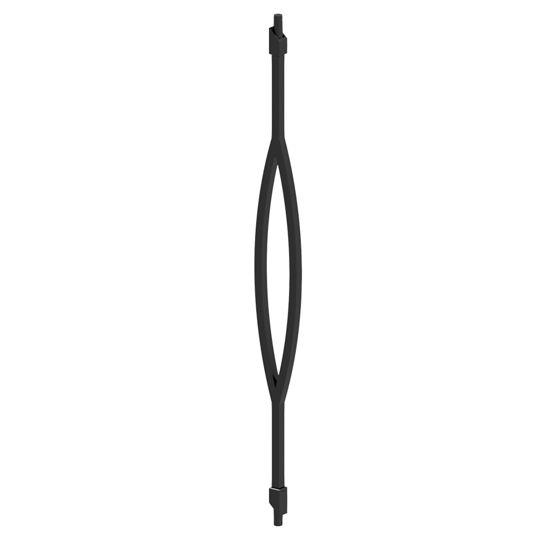 Contemporary Black Iron OVO Stair Spindle 3 Pack