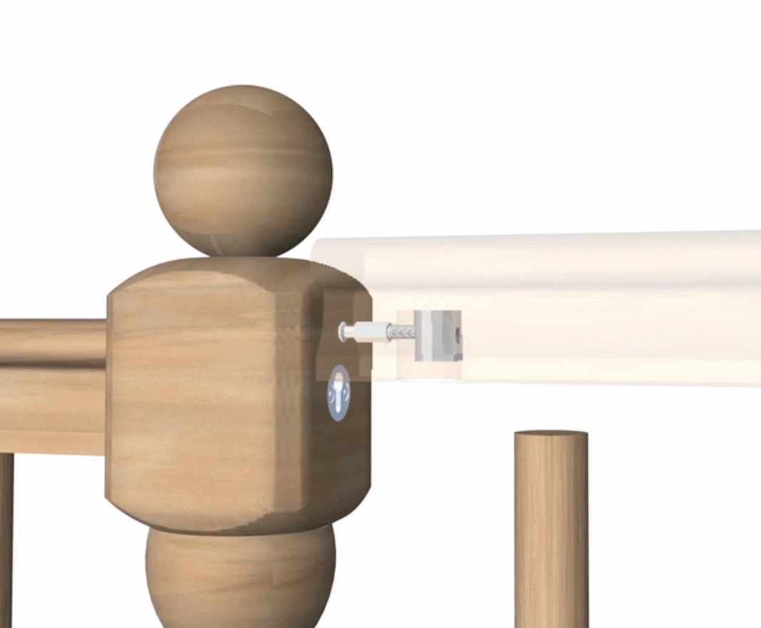 Slip Fix Handrail to Newel Post Fixing Kit Zip Bolt