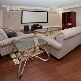 Basement home theatre in new luxury house