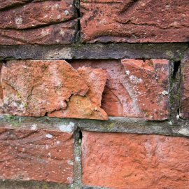 Domestic Brickwork Showing Facing and Damage Due Water