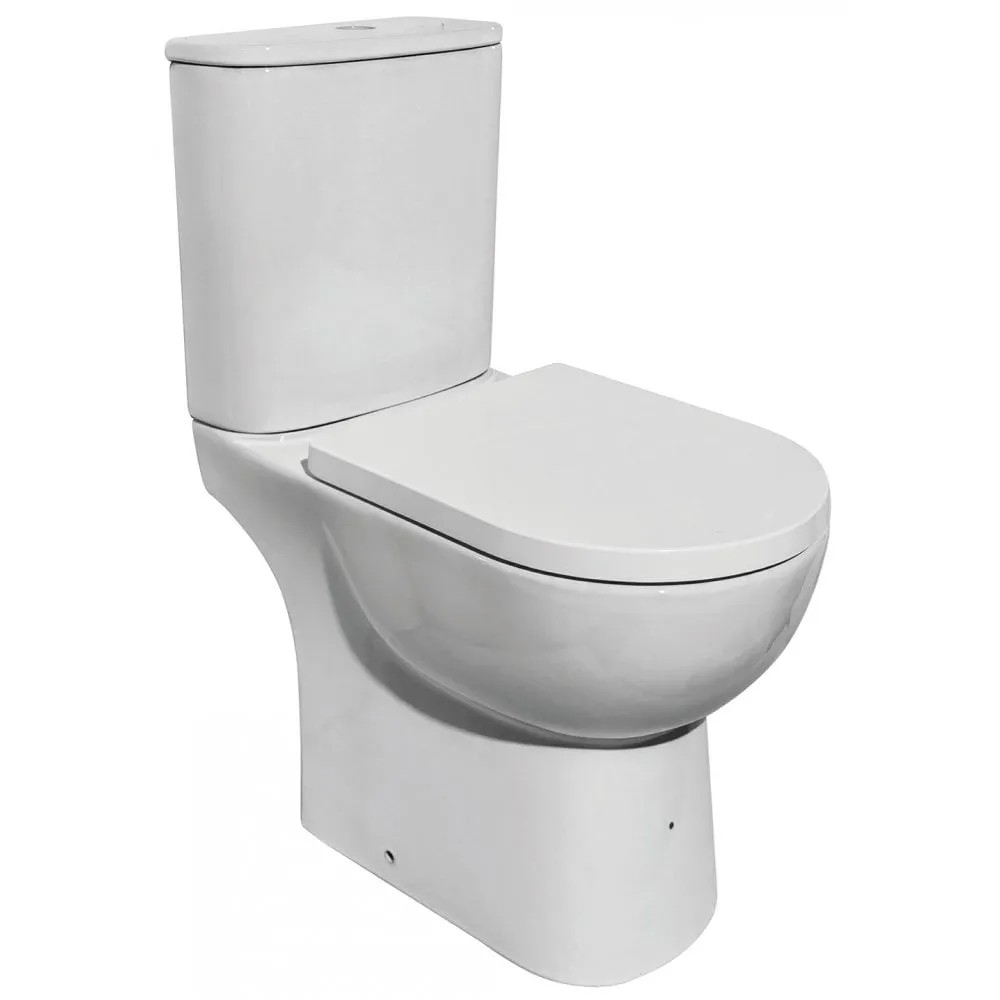 Qualitex Estoril Comfort Height Rimless Open Sided WC & Soft Close Seat
