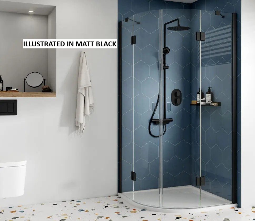 Kudos Pinnacle8 Level Access Hinged Quadrant Door Shower Enclosure – Chrome