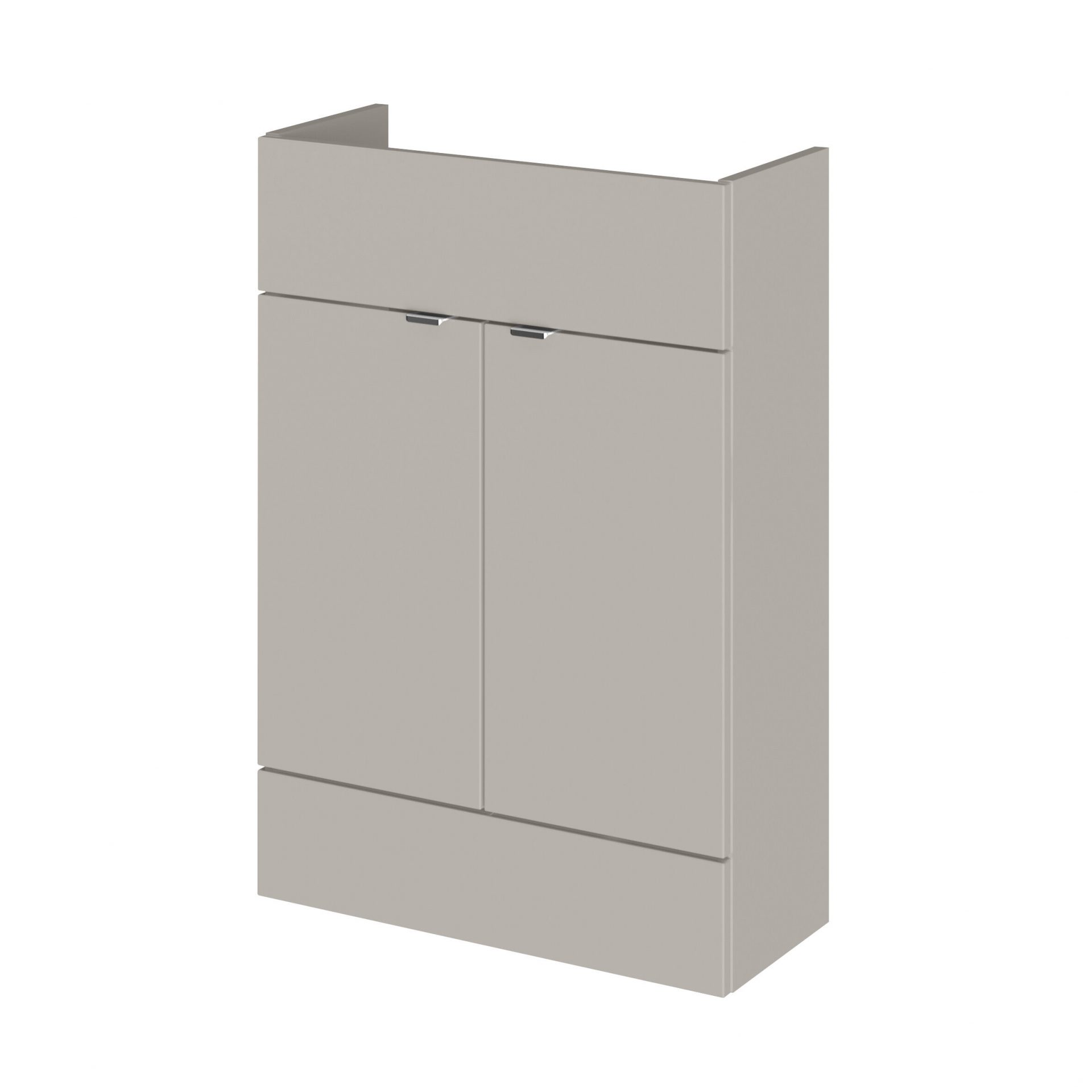Hudson Reed Fusion Slimline 600mm 2 Door Floor Standing Vanity Unit – Pebble Grey