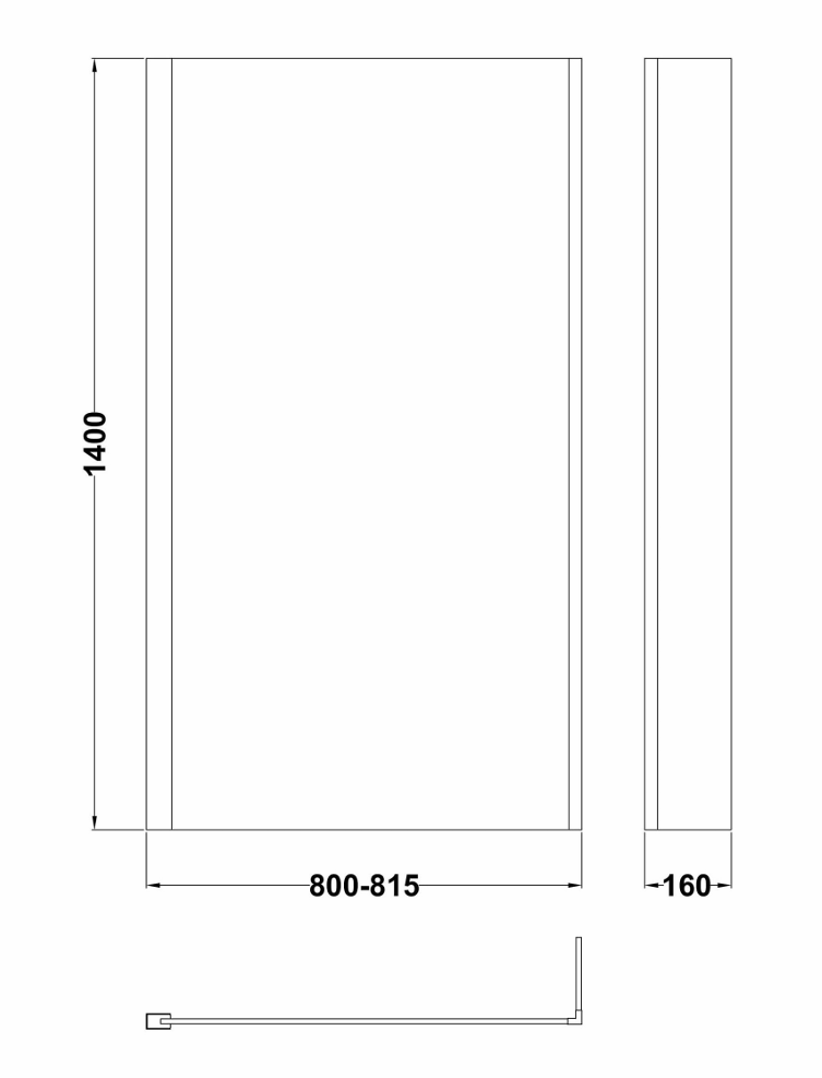 1700mm Left Hand Square Shower Bath Set with Screen, Side Panel And Leg Set