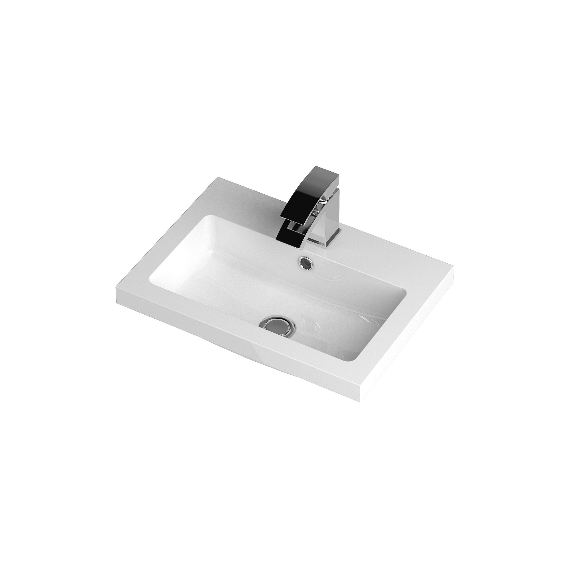 Nuie Lux 1TH 500mm Rectangular Polymarble Basin