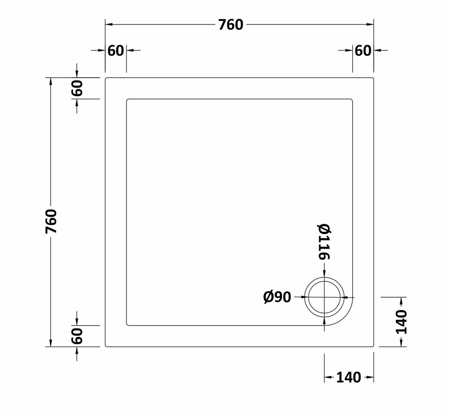 760 x 760mm Brushed Brass Bi-fold Door Shower Enclosure With White Tray