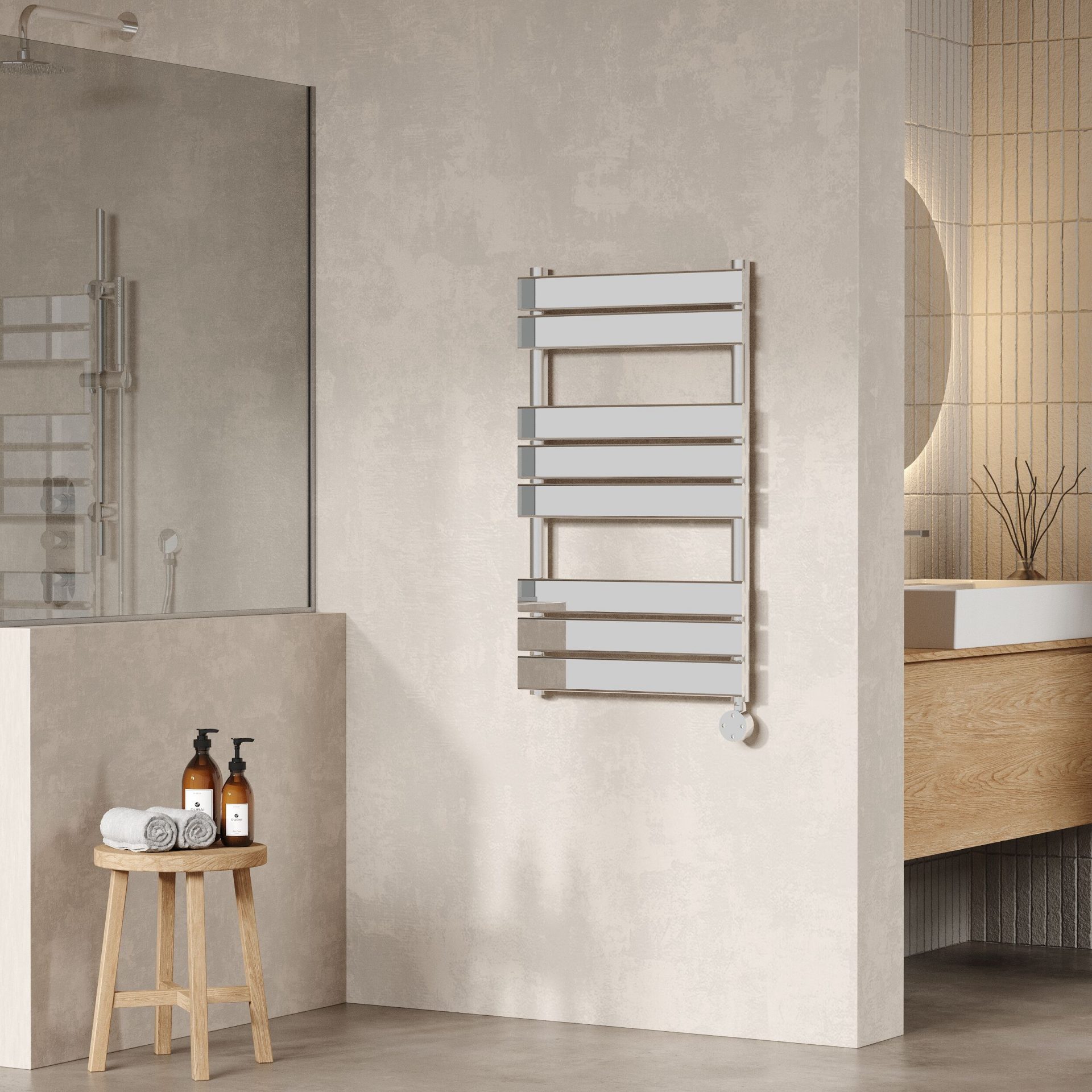 Nuie Vertical Electric Heated Towel Rail – Chrome