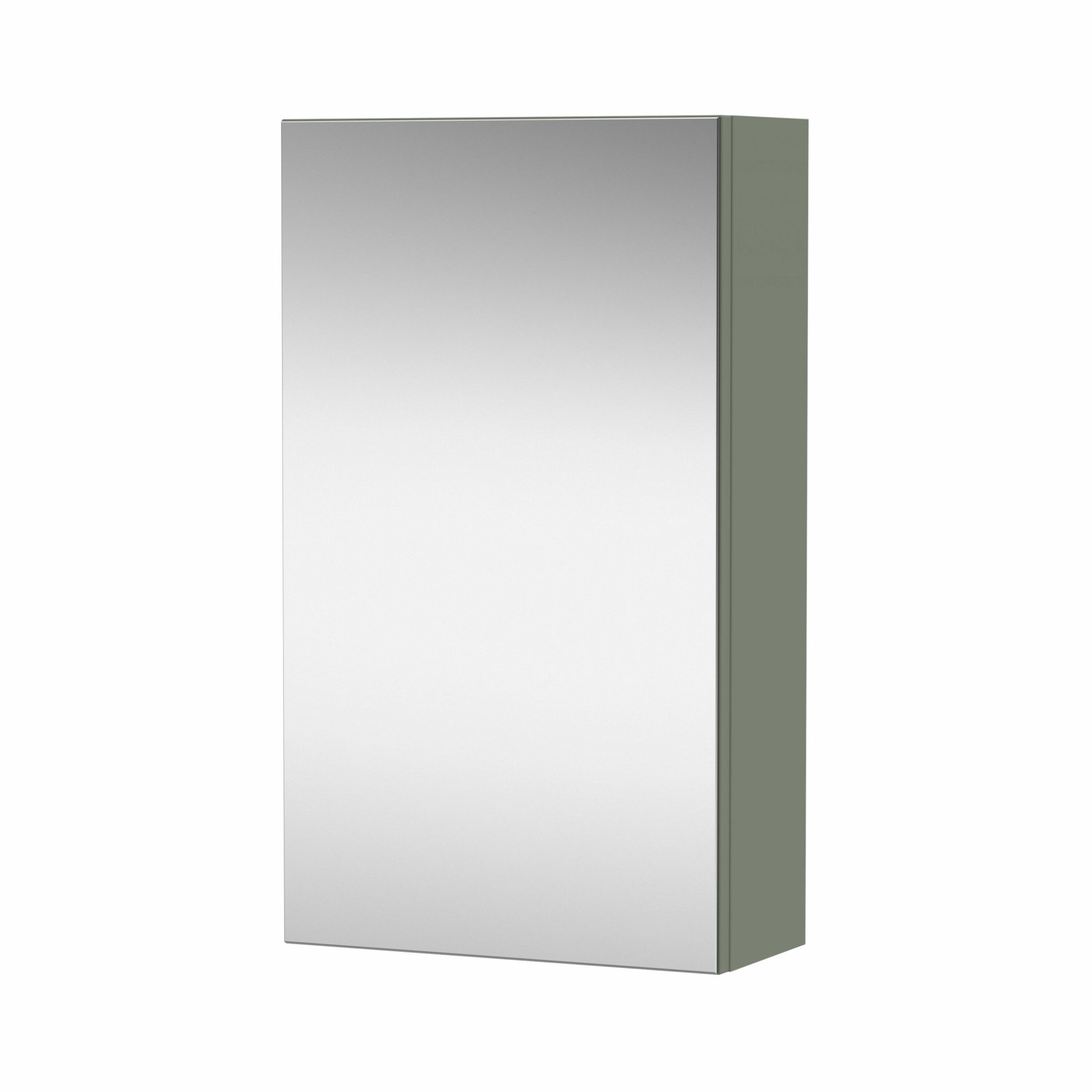 Nuie Lux Krest 400mm 1 Door Wall Mirror Cabinet – Fern Green