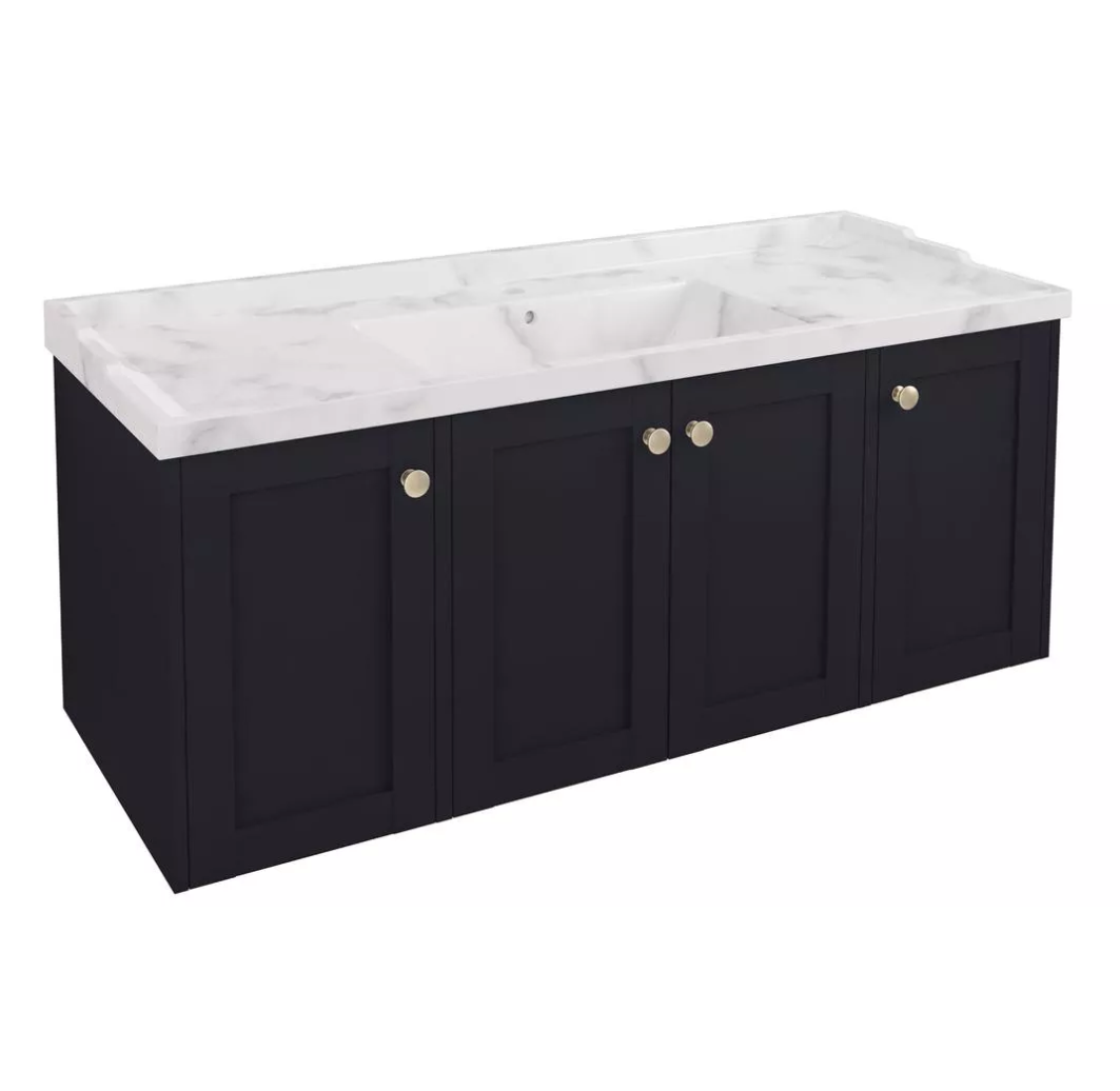 Eastbrook Hardwick 1200mm 4 Door Wall Hung Unit & Single Bowl Basin – Matt Anthracite