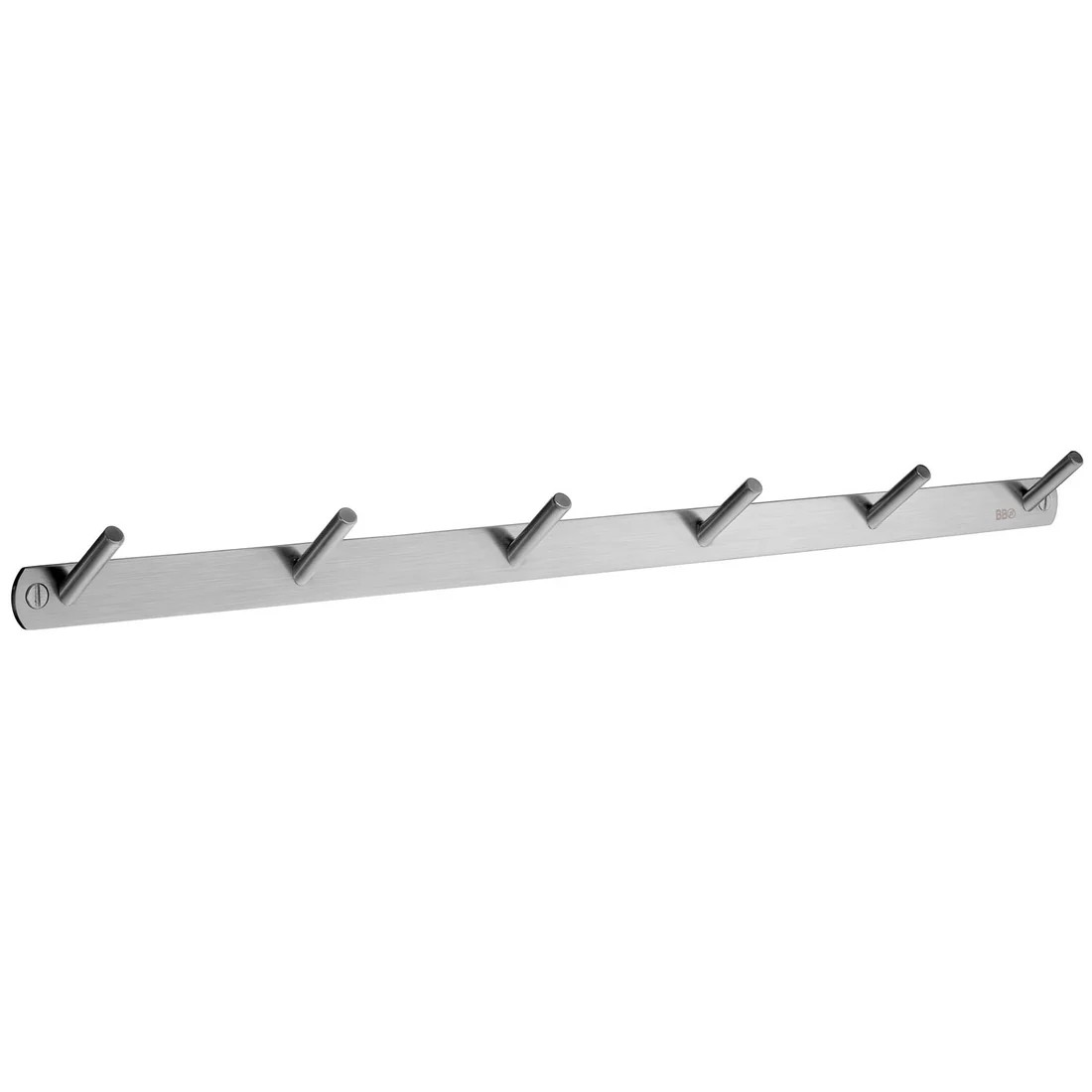 Smedbo Beslagsboden Coat Rack, 6 Hooks, 490x20mm – Brushed Stainless Steel
