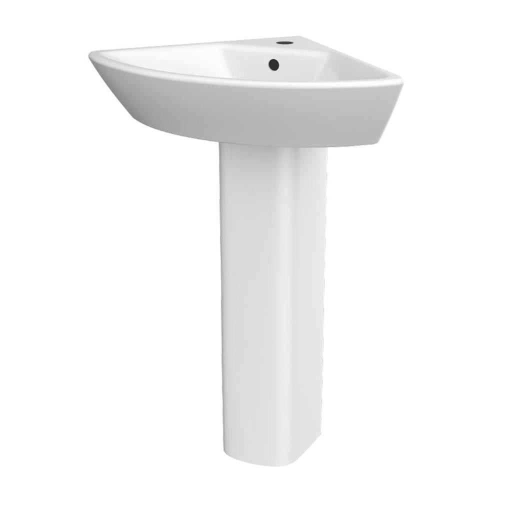 Eastbrook Westmere 1 Tap Hole Corner Basin & Full Pedestal