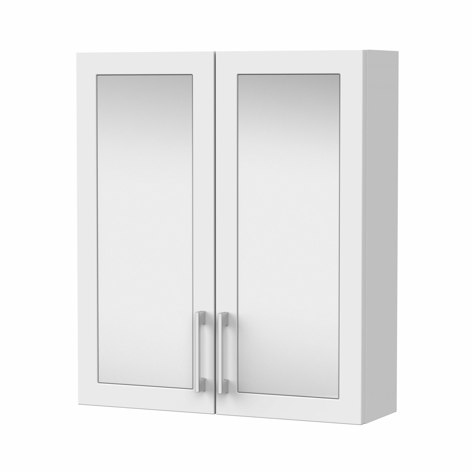 Nuie Lux Fable 600mm 2 Door Wall Mirror Cabinet – Matt White