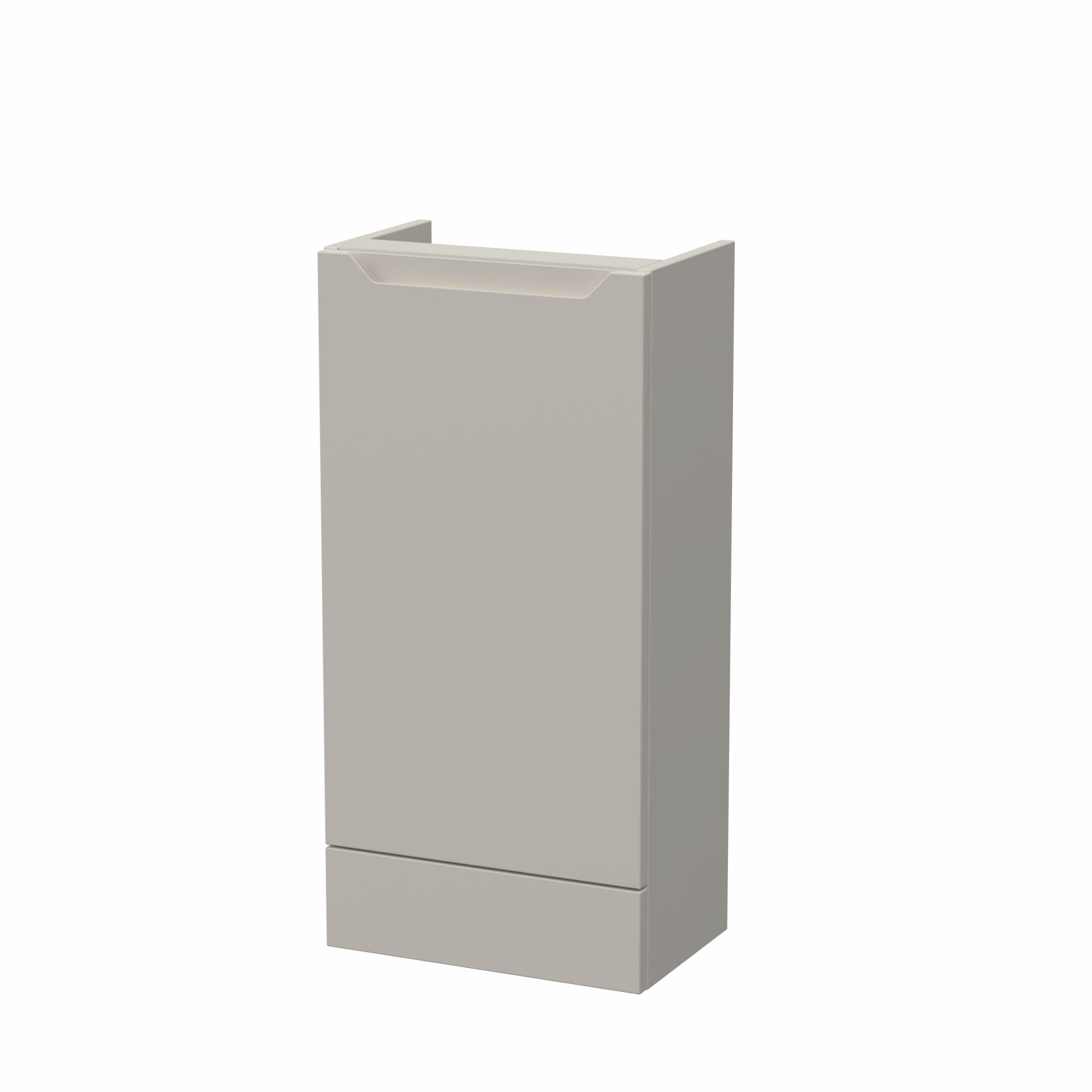 Nuie Lux Loave 400mm 1 Door Slim Floorstanding Base Unit – Pebble Grey