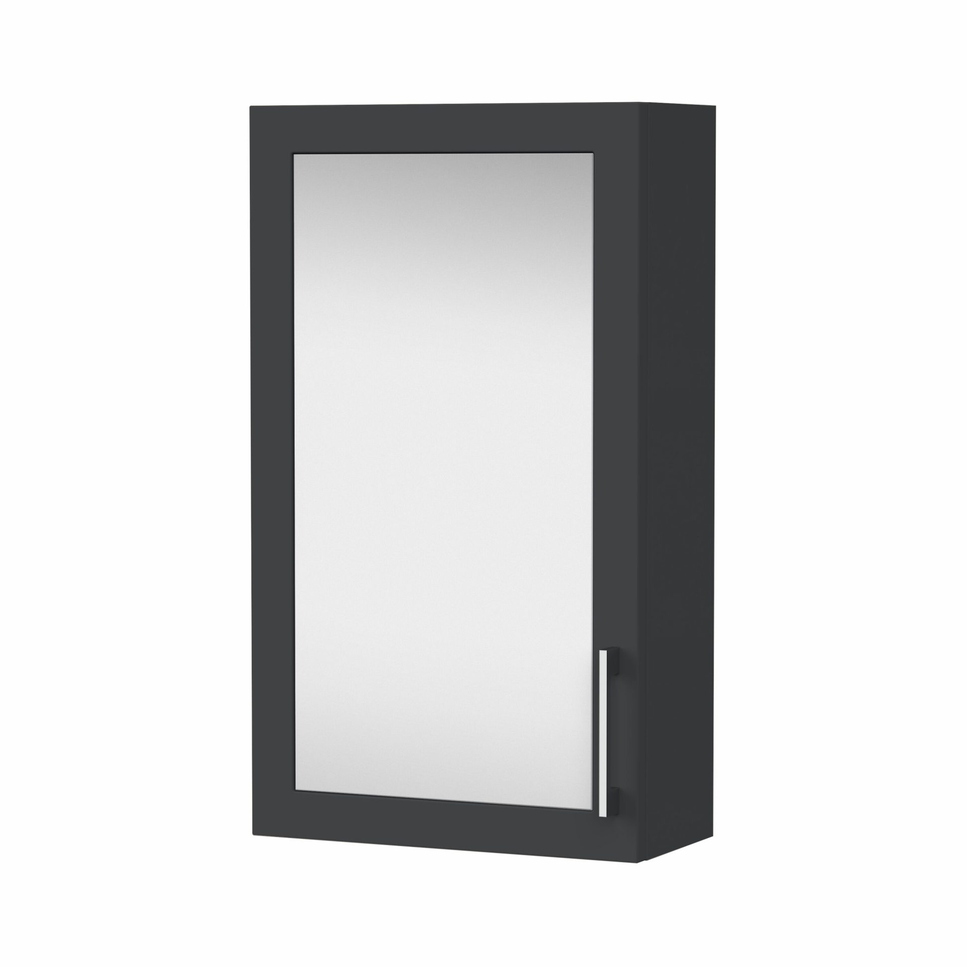 Nuie Lux Fable 400mm 1 Door Wall Mirror Cabinet – Soft Black