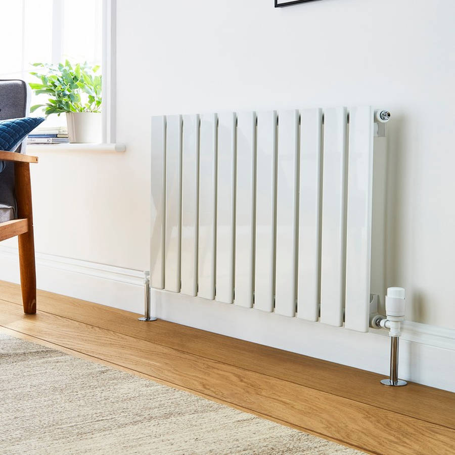 Kartell Designer Boston Horizontal Single Mild Steel Radiator – Gloss White