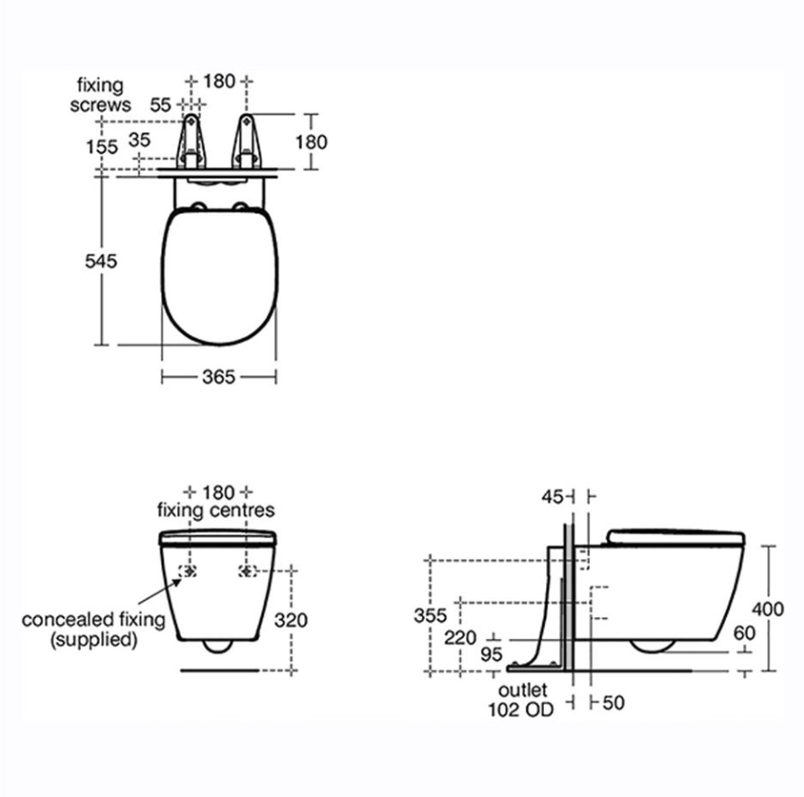 Armitage Shanks Edit R Wall Hung Toilet Bowl