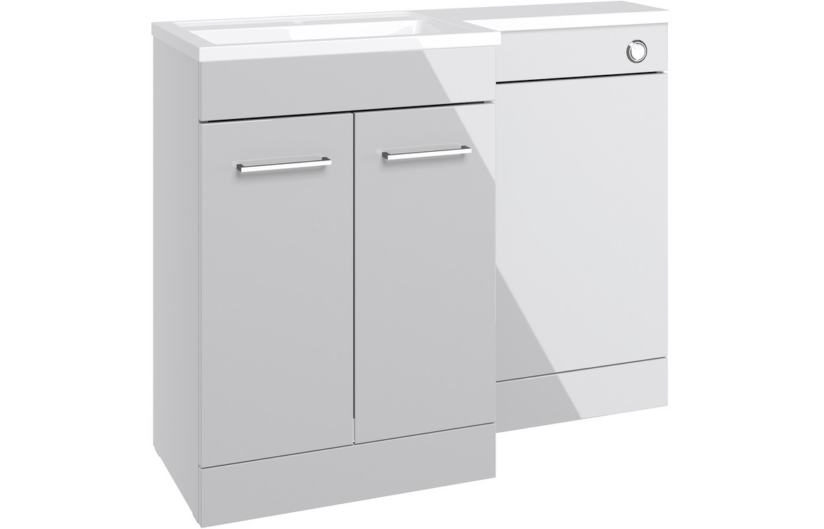 MyBathrooms Accents 1000mm Floorstanding L-Shape Pack & Basin – Grey Gloss