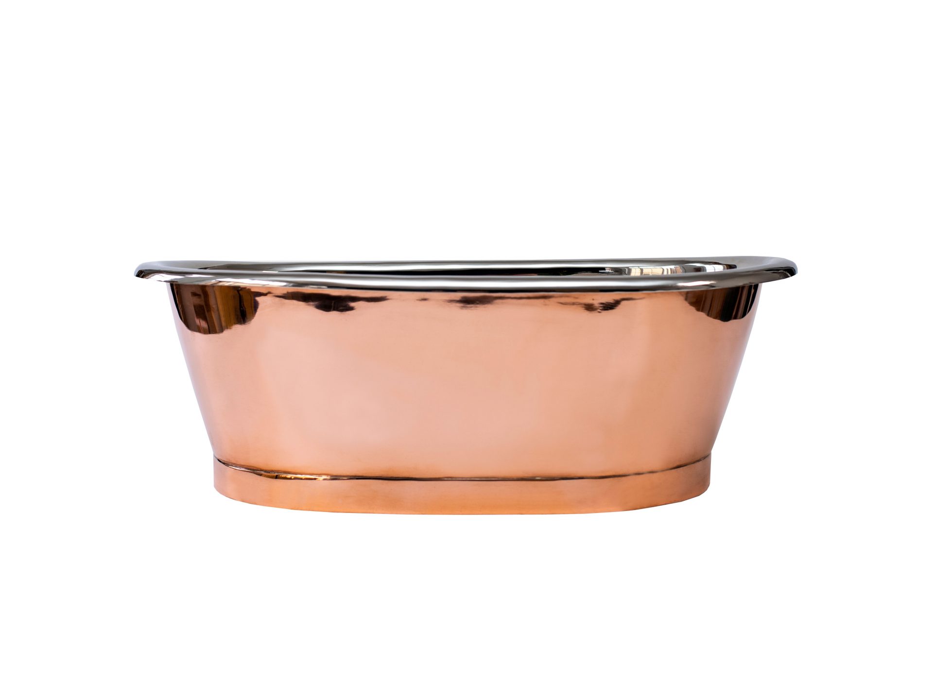 BC Designs Copper Basins Oval Countertop Basin with Copper Outer, Nickel Inner