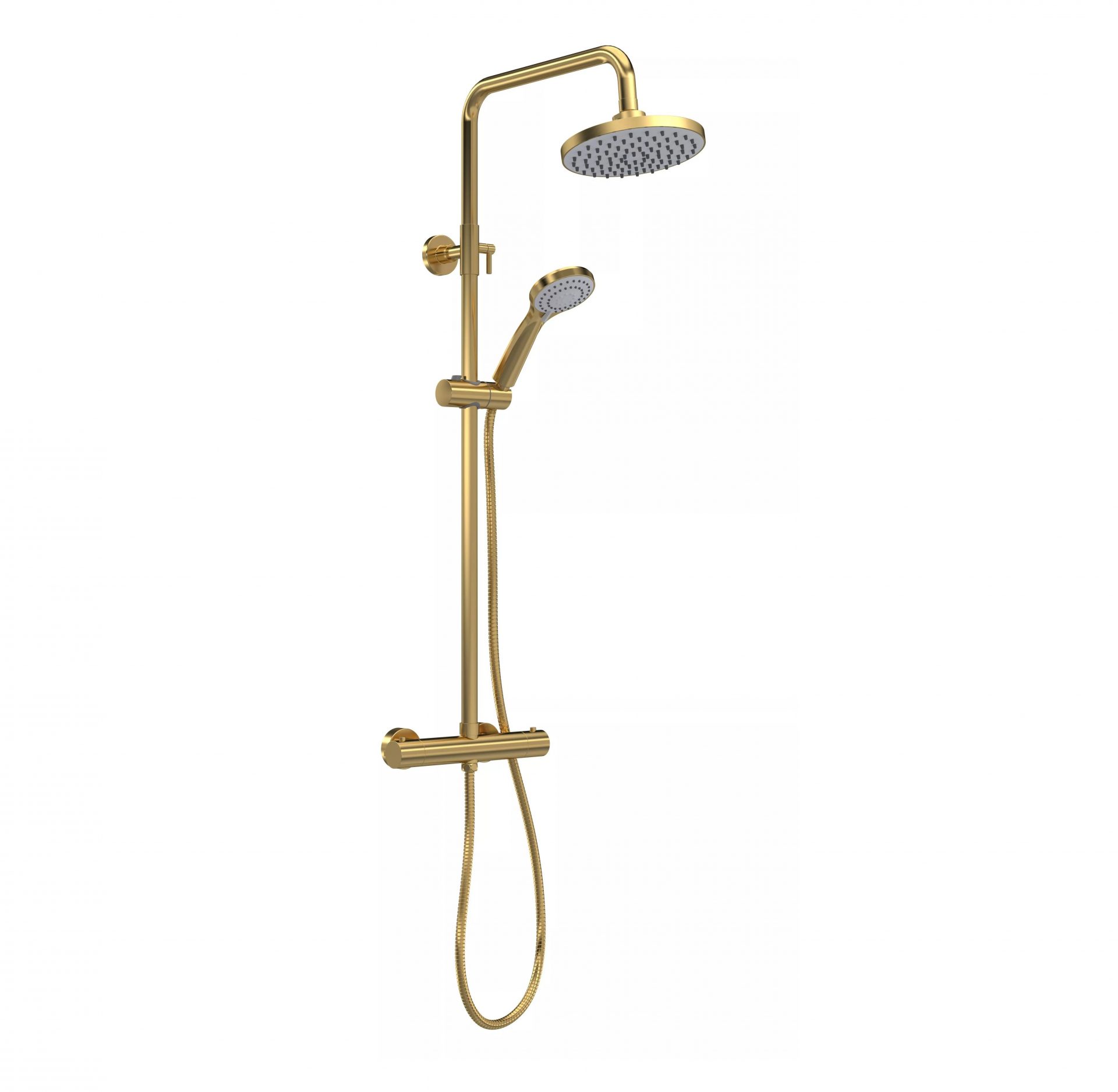 Nuie Lux Round Thermostatic Bar Valve & Kit – Brushed Brass