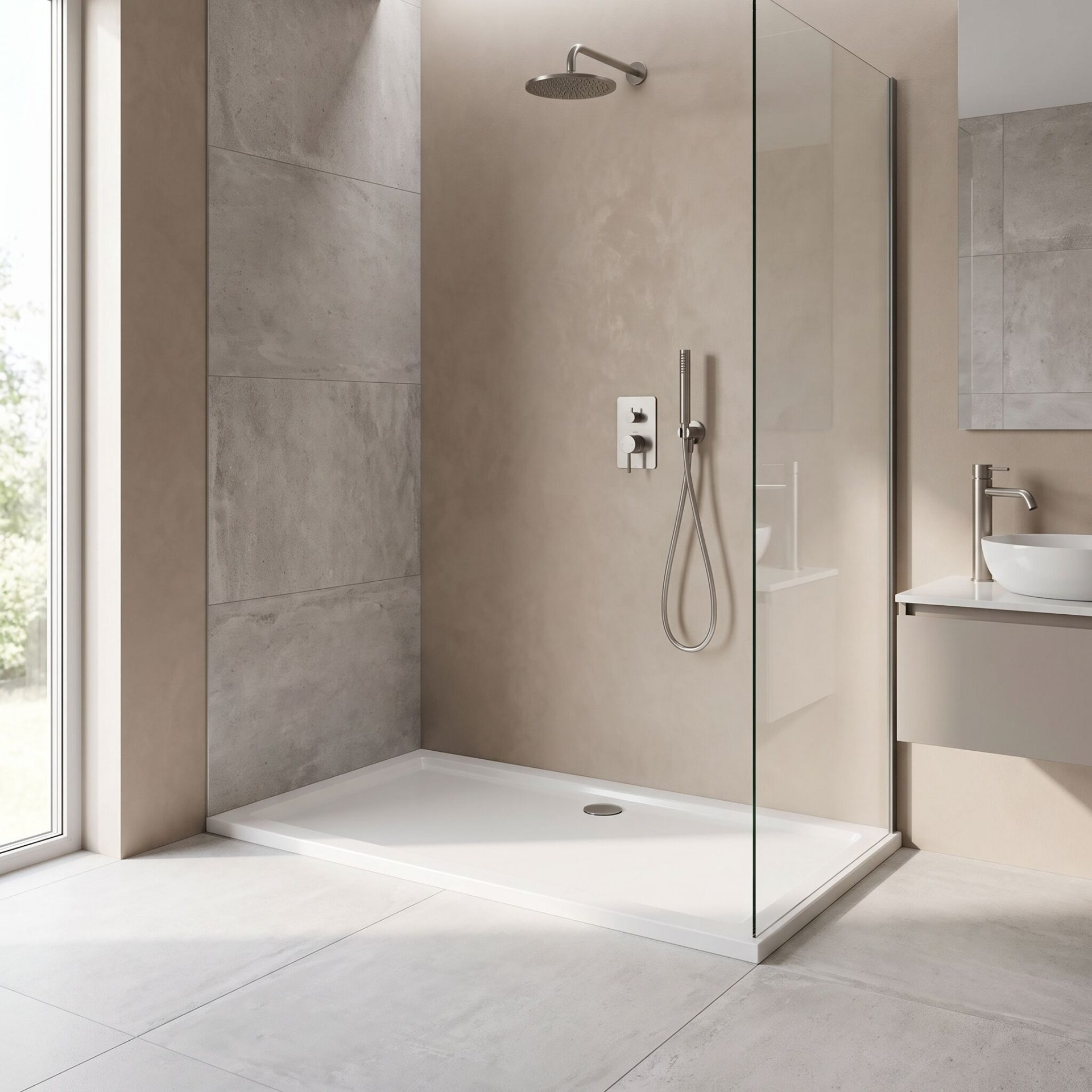 Nuie 40mm Slimline Rectangular Shower Tray – Gloss White