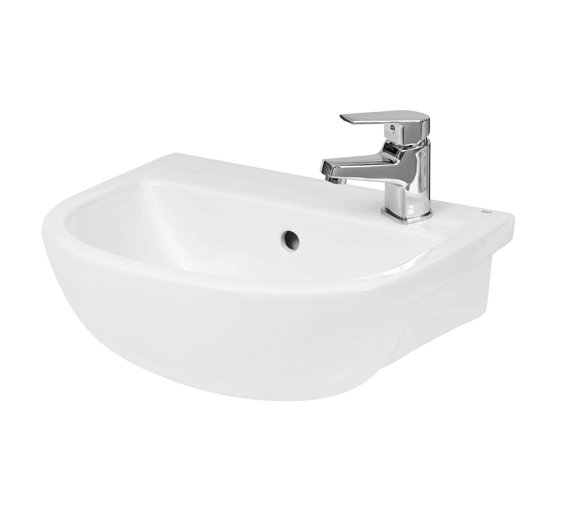 Nuie Oculus 400mm 1 Tap Hole Ceramic Semi-Recessed Basin