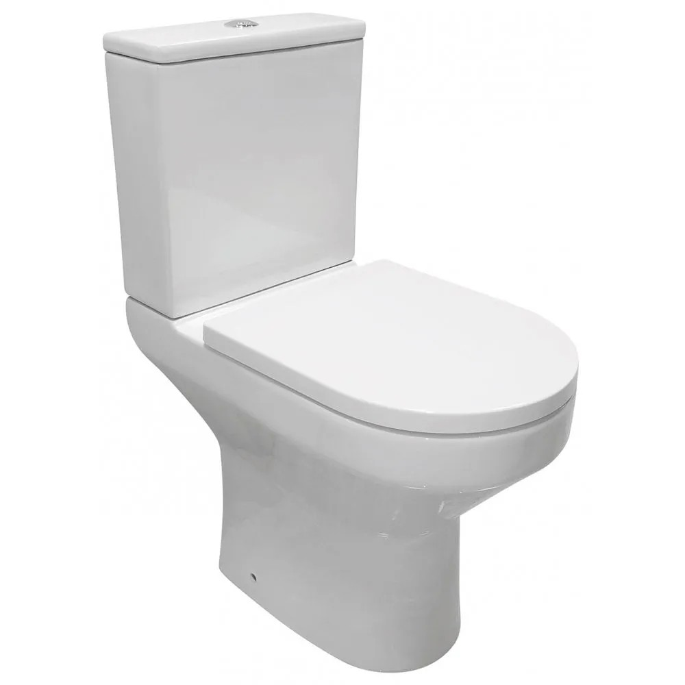 Qualitex Evora Comfort Height Rimless Open Sided WC & Soft Close Seat