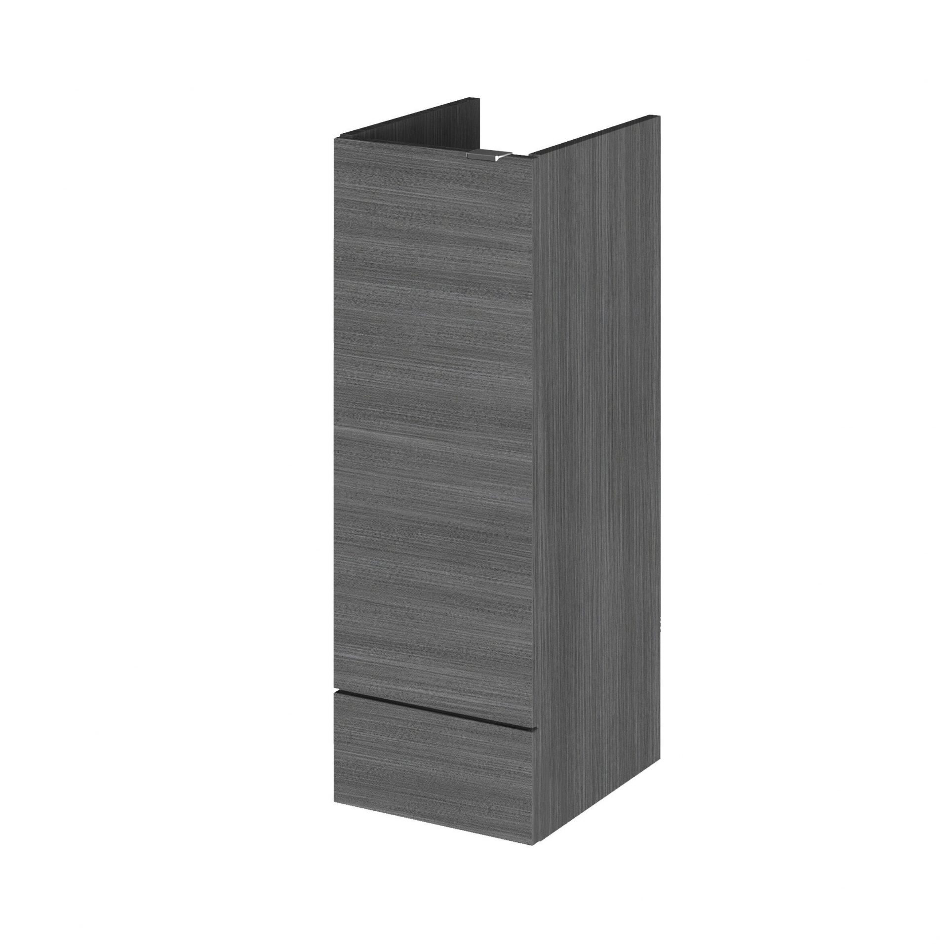 Hudson Reed Fusion Full Depth 300mm 1 Door Floor Standing Base Unit – Anthracite Woodgrain
