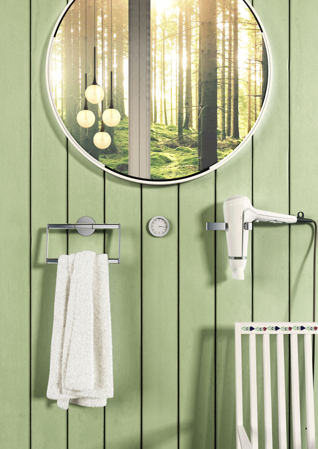 Smedbo Xtra Bathroom Clock White – Chrome