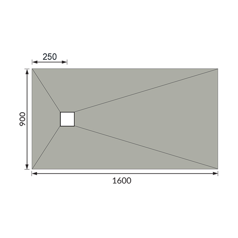 Abacus Rectangular Level Tray Kit – 1600x900mm End Square Drain
