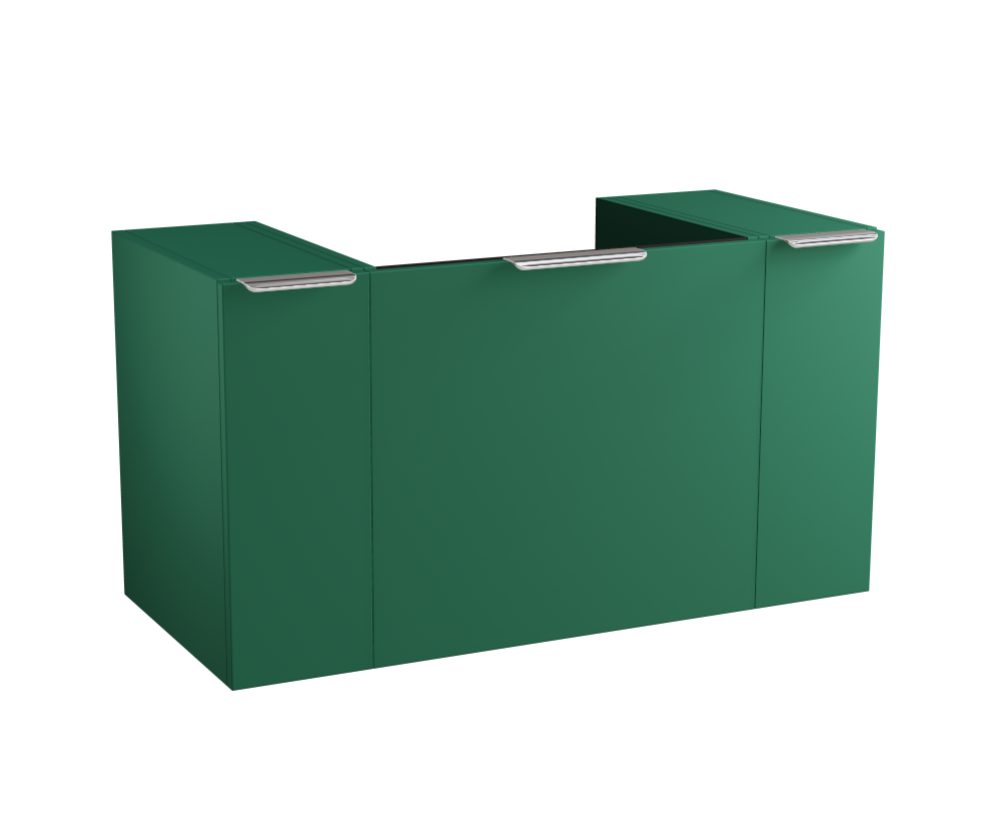 MyLife Keva 200+600+200mm 3 Drawer Wall Mounted Unit & Optional Worktop – Pine Green Matt