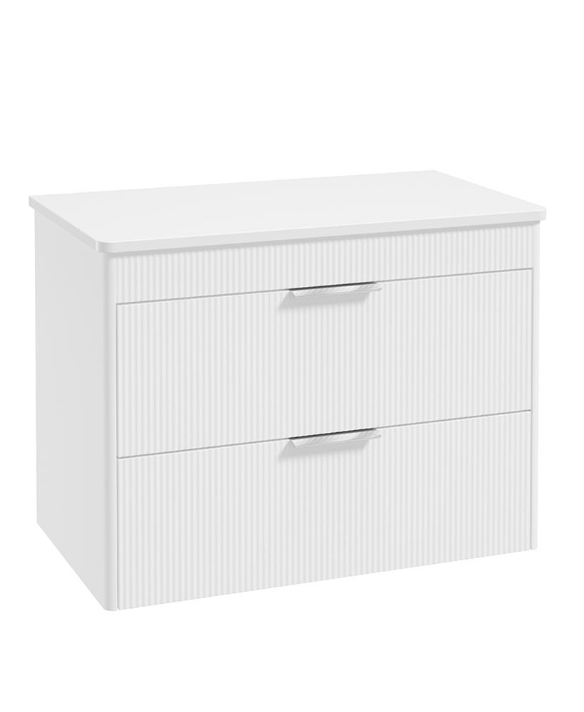 Sonas Reed 800mm 2 Drawer Countertop Wall Hung Unit with Optional Basin – Matt Lakeshore Lily