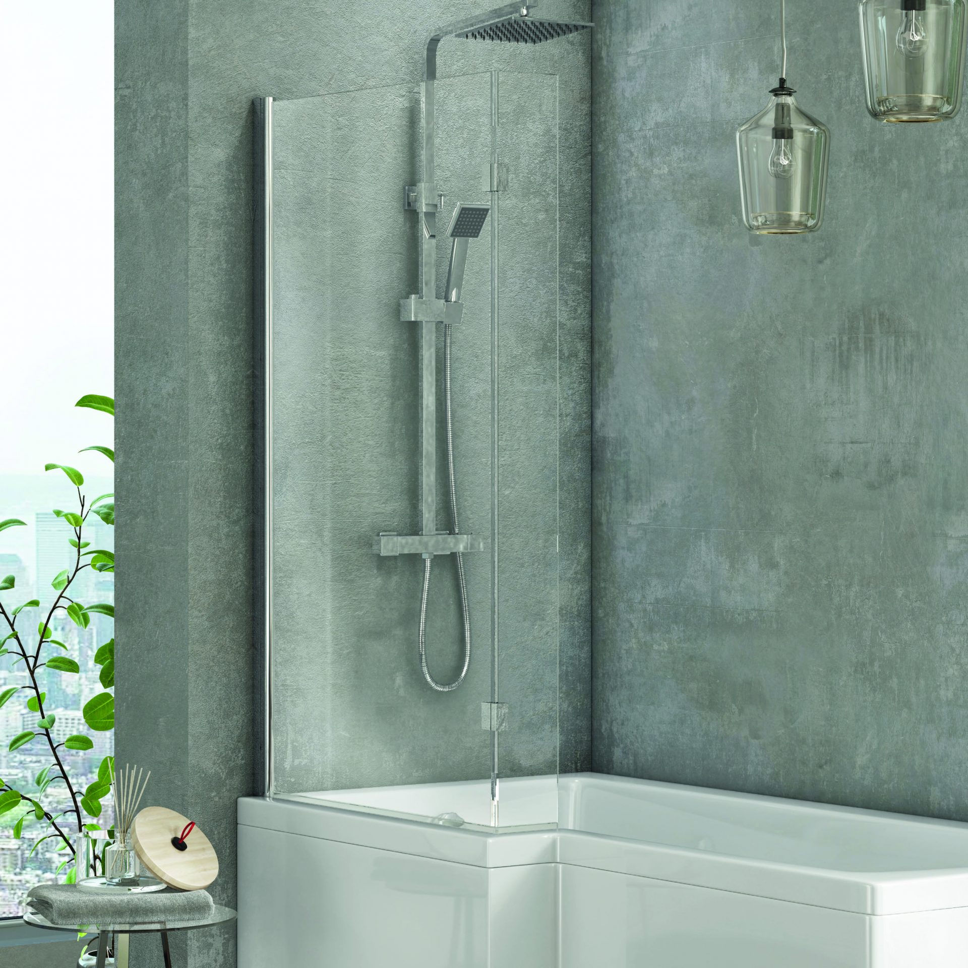 L Shape Bath Screen - Get My Taps