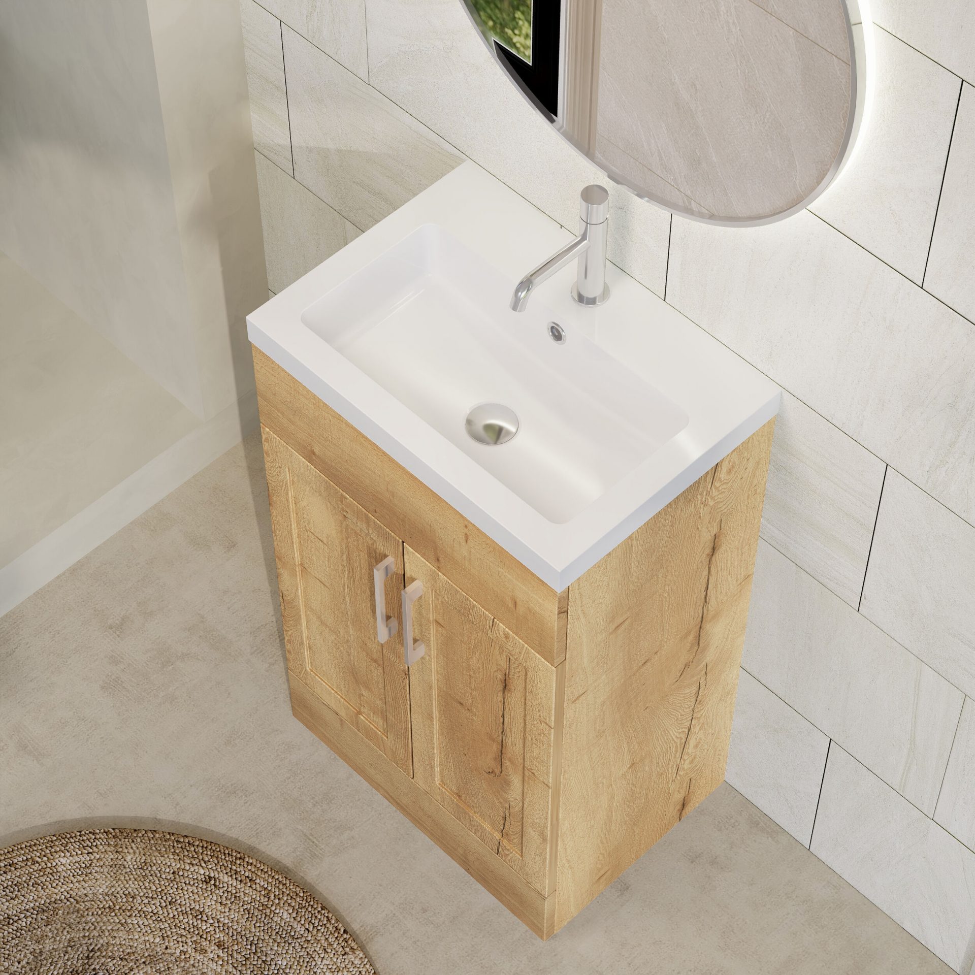 Nuie Lux Fable 500mm 2 Door Standard Floorstanding Unit – Autumn Oak